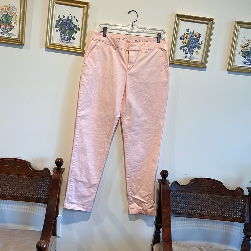 “Boyfriend” khakis in light pink. Barely Worn.